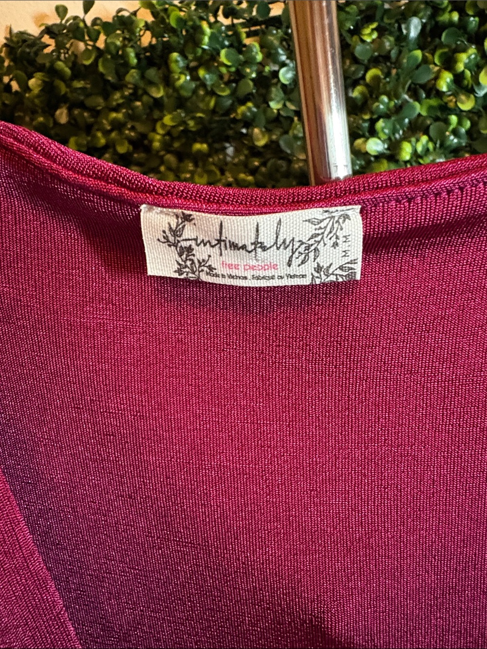 Free People Raspberry Wrap Bodysuit Size Medium - Picture 3 of 3